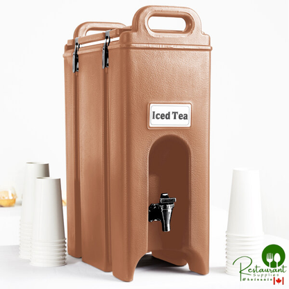 Cambro 500LCD157 Camtainer® 4.75 Gallon Coffee Beige Insulated Beverage Dispenser