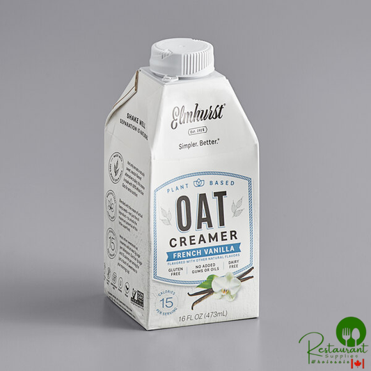 Elmhurst Caramel Macchiato Oat Creamer 16 fl. oz. - 6/Case