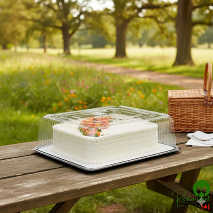 D&W Fine Pack G95-1 1/2 Size 2-3 Layer Sheet Cake Display Container with Clear Lid - 33/Case