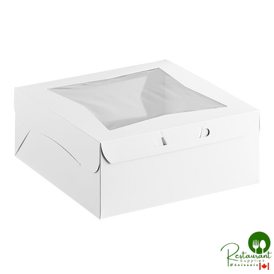 12" x 12" x 5" White Window Cake / Bakery Box By Prime - 100/Bundle