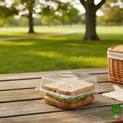 Dart C25UT1 StayLock® 6 1/8" x 6 1/2" x 3 1/4" Clear Hinged Plastic 6" Square Container - 500/Case