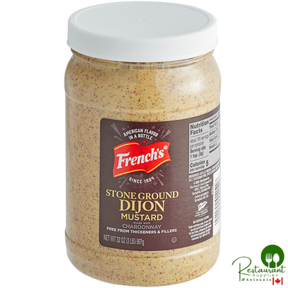 French's Stone Ground Dijon Mustard 32 oz. Jar - 6/Case