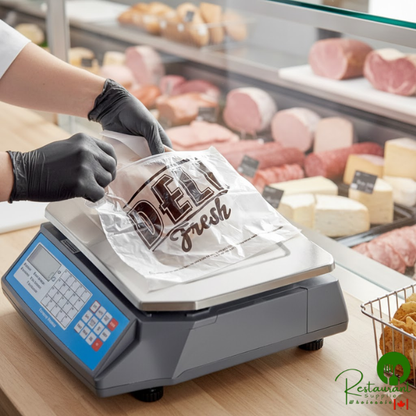 InnoPak 10" x 8" Printed "Deli Fresh" HDPE Plastic Deli Saddle Bag with Slide Seal - 1,000/Case