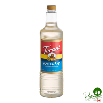 Torani Vanilla Salt Flavoring Syrup Plastic Bottle 1 Liter - 6/Case