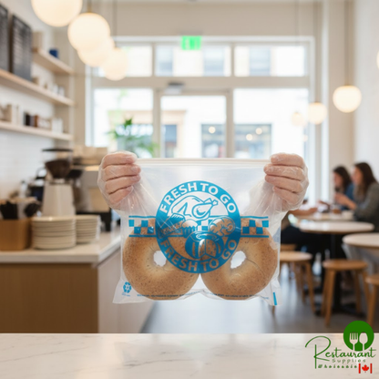 LK Packaging 10 1/2" x 8" Printed Plastic Deli Saddle Bag with Slide Seal - 500/Case