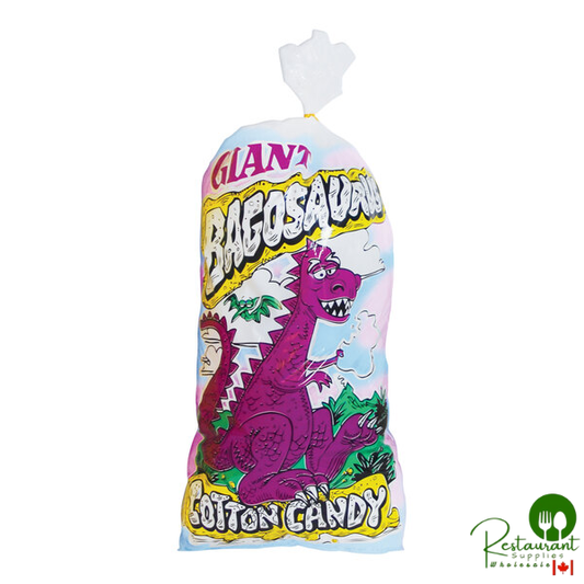 12" x 25" Cotton Candy Bag with "Giant Bagosaurus" Design - 500/Case