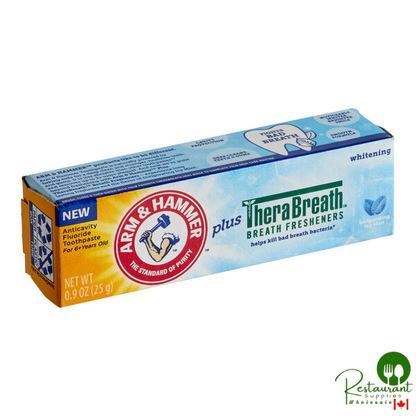 Arm & Hammer® Plus TheraBreath 0.9 oz. Anticavity Whitening Toothpaste - 72/Case