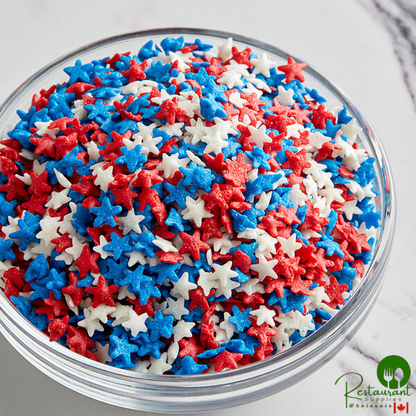 Mavalerio Patriotic Red, White, and Blue Star Sprinkles 10 lb.