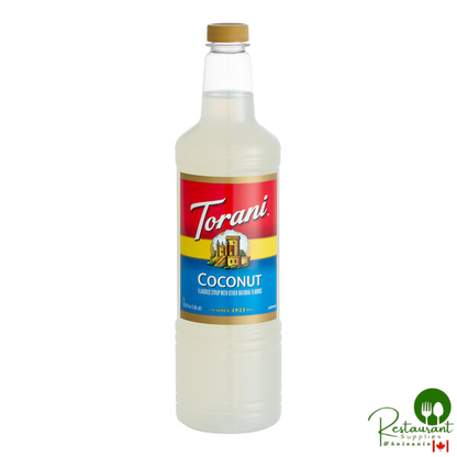 Torani Coconut Flavoring Syrup Plastic Bottle 1 Liter - 6/Case