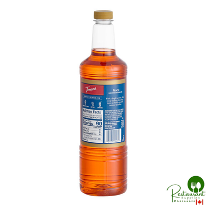 Torani Peach Flavoring / Fruit Syrup Plastic Bottle 1 Liter - 6/Case