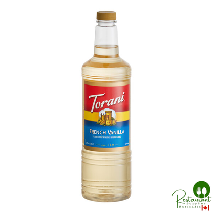 Torani French Vanilla Flavoring Syrup Plastic Bottle 1 Liter - 6/Case