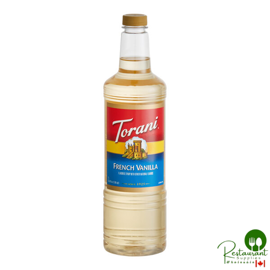 Torani French Vanilla Flavoring Syrup Plastic Bottle 1 Liter - 6/Case