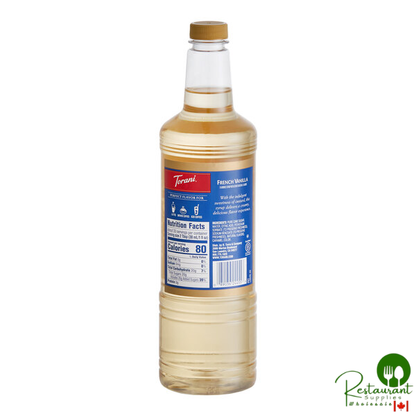 Torani French Vanilla Flavoring Syrup Plastic Bottle 1 Liter - 6/Case