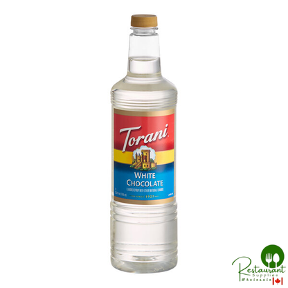Torani White Chocolate Flavoring Syrup Plastic Bottle 1 Liter - 6/Case
