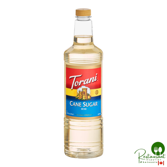 Torani Cane Sugar Sweetener Syrup Plastic Bottle 1 Liter - 6/Case