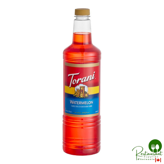 Torani Watermelon Flavoring / Fruit Syrup Plastic Bottle 1 Liter - 6/Case