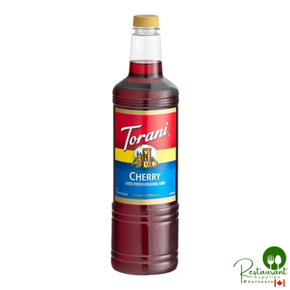 Torani Cherry Flavoring / Fruit Syrup Plastic Bottle 1 Liter - 6/Case