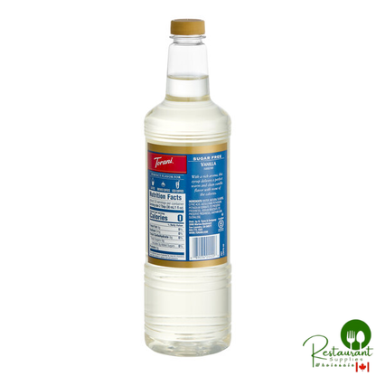 Torani Sugar-Free Vanilla Flavoring Syrup Plastic Bottle 1 Liter - 6/Case