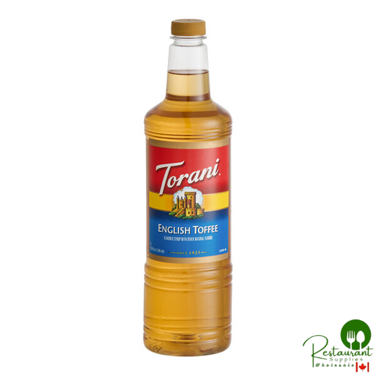 Torani English Toffee Flavoring Syrup Plastic Bottle 1 Liter - 6/Case