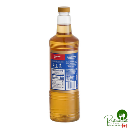 Torani English Toffee Flavoring Syrup Plastic Bottle 1 Liter - 6/Case