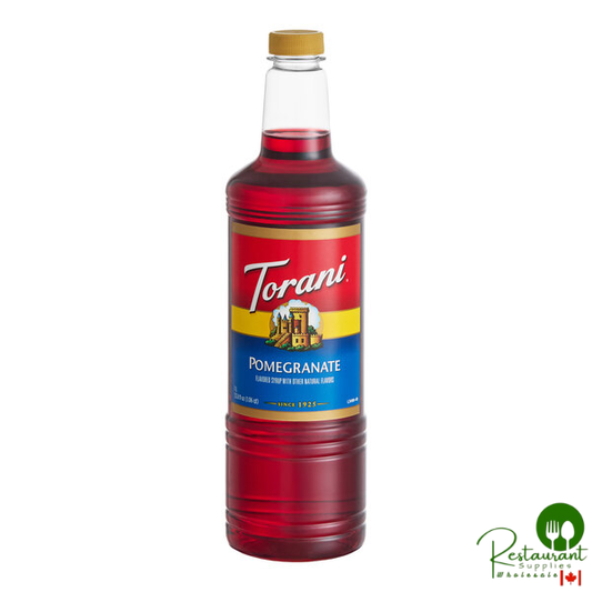 Torani Pomegranate Flavoring / Fruit Syrup Plastic Bottle 1 Liter - 6/Case