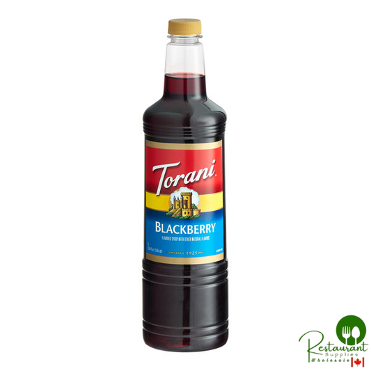 Torani Blackberry Flavoring / Fruit Syrup Plastic Bottle 1 Liter - 6/Case