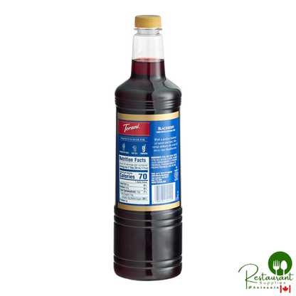 Torani Blackberry Flavoring / Fruit Syrup Plastic Bottle 1 Liter - 6/Case