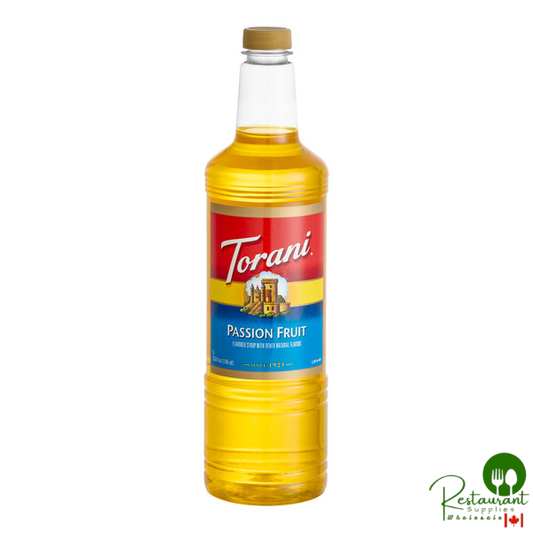 Torani Passion Fruit Flavoring / Fruit Syrup Plastic Bottle 1 Liter - 6/Case