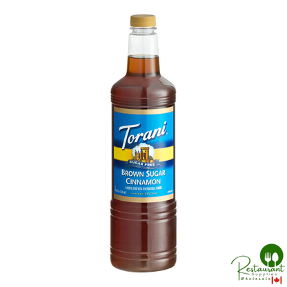 Torani Sugar-Free Brown Sugar Cinnamon Flavoring Syrup Plastic Bottle 1 Liter - 6/Case