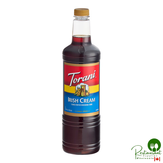 Torani Irish Cream Flavoring Syrup Plastic Bottle 1 Liter - 6/Case