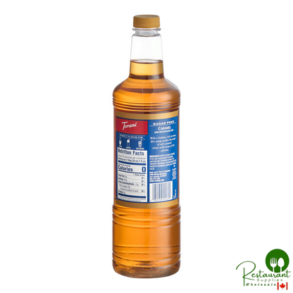 Torani Sugar-Free Caramel Flavoring Syrup Plastic Bottle 1 Liter - 6/Case
