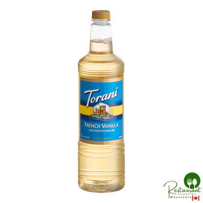 Torani Sugar-Free French Vanilla Flavoring Syrup Plastic Bottle 1 Liter - 6/Case