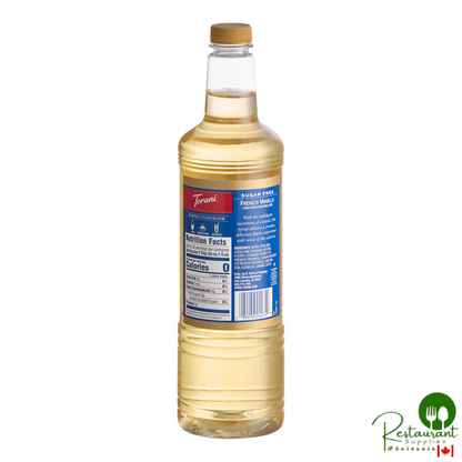 Torani Sugar-Free French Vanilla Flavoring Syrup Plastic Bottle 1 Liter - 6/Case