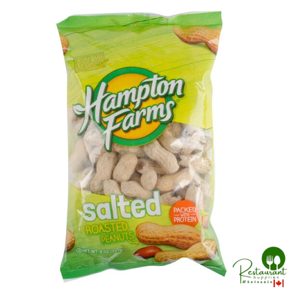 Hampton Farms Roasted Salted In-Shell Peanuts 0.5 lb. - 36/Case