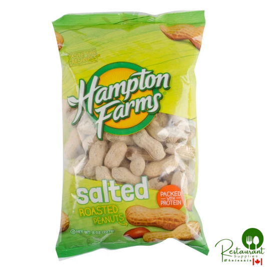 Hampton Farms Roasted Salted In-Shell Peanuts 0.5 lb. - 36/Case