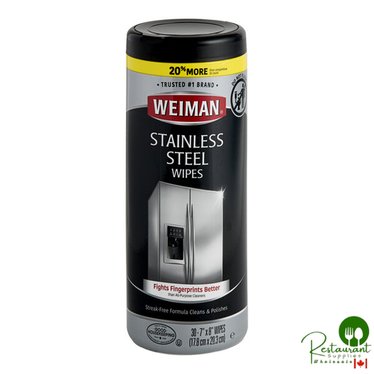 Weiman W92 30 ct. Stainless Steel Cleaning & Polishing Wipes - 4/Case
