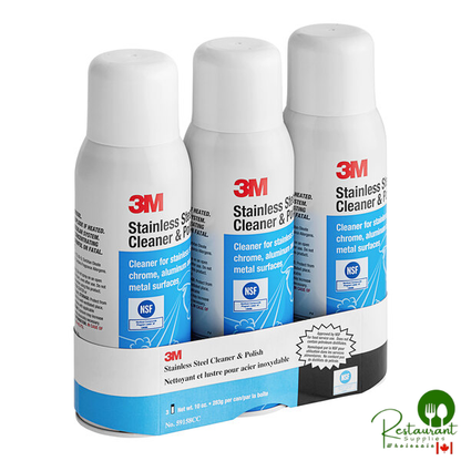 3M 59158CC 10 oz. Aerosol Stainless Steel / Metal Cleaner and Polish - 3/Pack