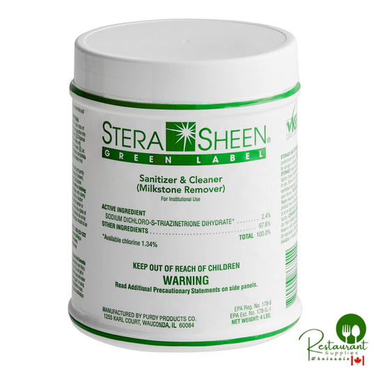 Crathco Stera-Sheen Green Label LV9R0195 4 lb. Cleaner and Sanitizer for Refrigerated Beverage Dispensers - 2/Case