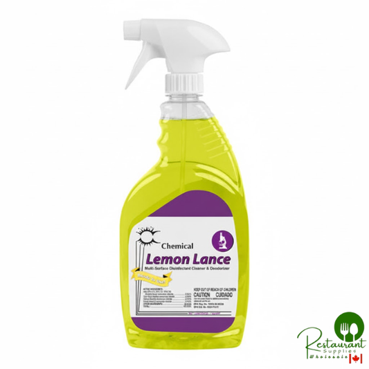 Prime 1 Qt. / 32 oz. Lemon Lance Ready-to-Use Disinfectant & Detergent Cleaner - 12/Case