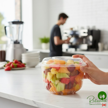 Dart C64BCD PresentaBowls 64 oz. Clear OPS Plastic Bowl with Dome Lid - 126/Case