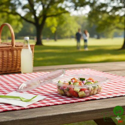 Eco-Products EP-RC8 8 oz. PLA Plastic Compostable Rectangular Deli Container and Lid - 300/Case