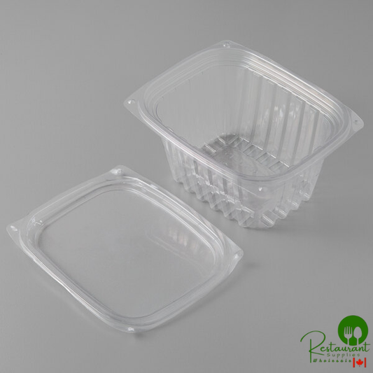 Eco-Products EP-RC16 16 oz. PLA Plastic Compostable Rectangular Deli Container and Lid - 300/Case