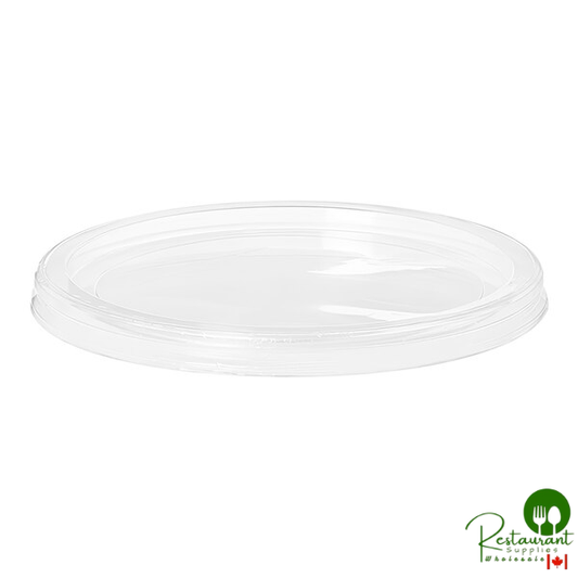 Compostable Round Clear PLA Plastic Flat Lid for 8-16 oz. Deli Containers - 500/Case