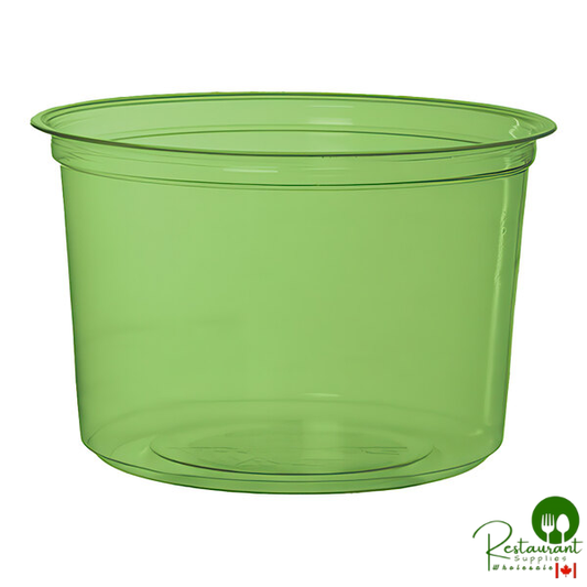 16 oz. Compostable Round Clear PLA Plastic Deli Container - 500/Case
