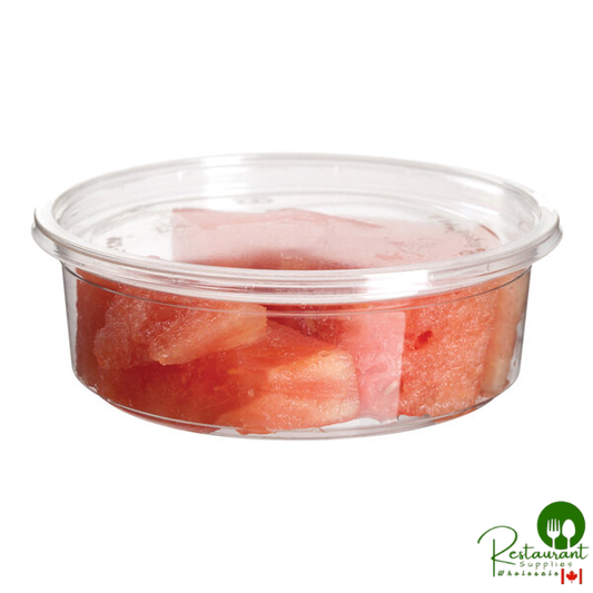 Eco-Products 8 oz. Compostable Round Clear PLA Plastic Deli Container - 500/Case