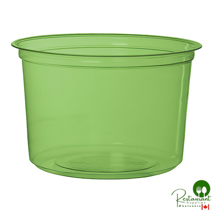 Veridian 16 oz. Compostable Round Green PLA Plastic Deli Container - 500/Case