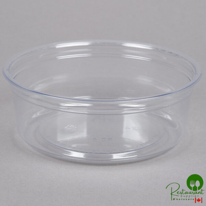 Fabri-Kal Alur 8 oz. Recycled Clear PET Plastic Round Deli Container - 500/Case