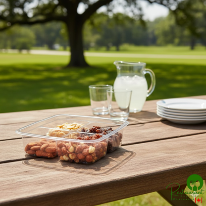 Fabri-Kal GS6-4S Greenware 16.7 oz. Shallow 4-Compartment Clear PLA Plastic Compostable Container - 300/Case