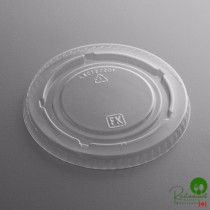 Fabri-Kal LKC12/20F Kal-Clear/Nexclear 9 oz. Clear PET Flat Lid - 1,000/Case