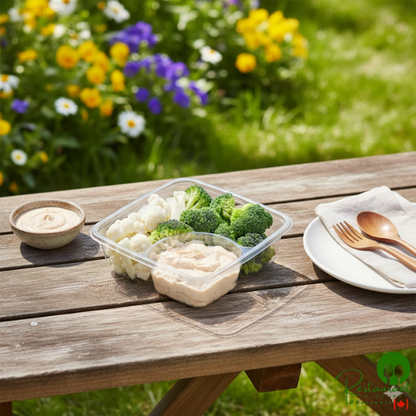 Fabri-Kal GS6-2 Greenware 2-Compartment Clear PLA Compostable Container / Nacho Tray - 300/Case